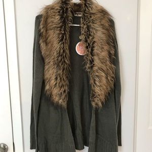 Show Me Your Mumu Fur Collar Cardigan